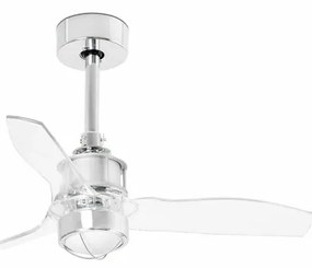 Lustra cu Ventilator si telecomanda JUST FAN XS LED crom/transparent