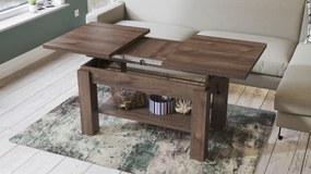 Mazzoni ASTORIA Stejar Maro - MĂSUȚĂ EXTENSIBILĂ MĂSUȚĂ DE CAFEA CU RAFT