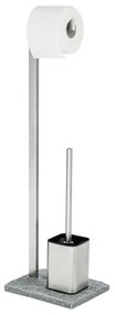 WENKO 20604100 - Perie WC GRANIT, 23x73,5 cm, inox/satinat/gri