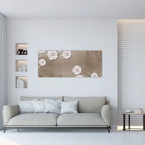 Tablou - Draperie cu flori (120x50 cm)