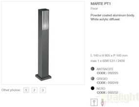 Stalp exterior H-80cm, finisaj antracit, MARTE PT1 092225