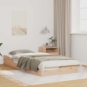 vidaXL Cadru de pat de podea Maro 80 x 210 cm Lemn masiv de pin