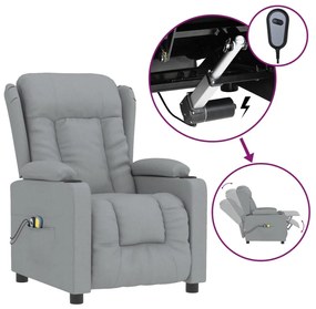 3098789 vidaXL Fotoliu de masaj electric rabatabil, gri deschis, microfibră