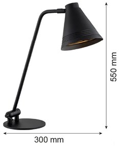 Lampă de masă AVALONE 1xE27/15W/230V neagră Argon 8002