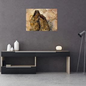Tablou pe sticlă - Vincent van Gogh, Shoes, reproducere (70x50 cm)