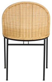 Set 4 scaune din ratan Sofia și masă neagră Marienlis - Bonami Essentials