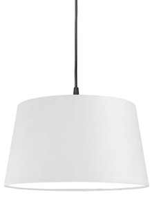 Lampă modernă suspendată neagră cu abajur alb 45 cm - Pendant