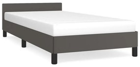 347469 vidaXL Cadru de pat cu tăblie, gri, 80x200 cm, piele ecologică