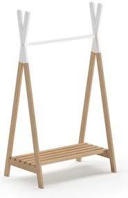 Cuier pentru copii alb/în culoare naturală din lemn masiv de pin KIDDY – Vipack