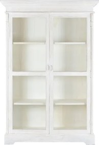 Vitrina din lemn de mango, finisaj alb antichizat, "Blanco "