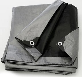 Prelată argintie - neagră 6x12 m 260 g/m2