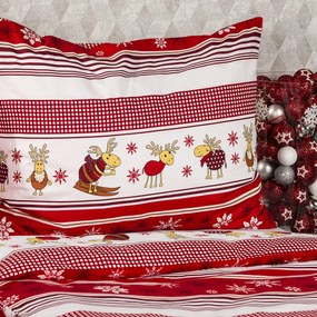 Lenjerie pat Crăciun 4Home Renii, din bumbac, 160 x 200 cm, 70 x 80 cm