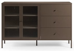 Vitrină gri din metal 140x90x40 cm Layna – Marckeric