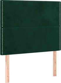 vidaXL Tăblie de pat verde închis 100x5x118/128 cm catifea