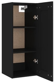 Dulap inalt, Negru, 35x34x180 cm, lemn compozit 1, Negru, 1 Usa