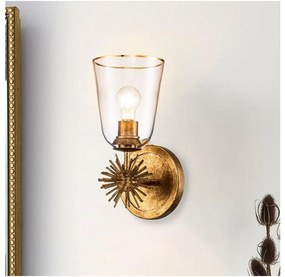 Quoizel STARING-1WB-DG-CLEAR - Aplica de perete STARING 1xE27/40W/230V, finisaj cupru