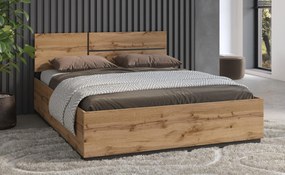 Pat matrimonial 160 cm Crossroad S31 (stejar wotan + negru). 1118256