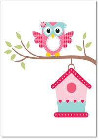 Imagine de sticlă Owl pe o ramură