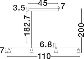 Lustra suspendata cu 6 spoturi LED RIVO