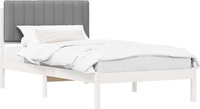 vidaXL Cadru de pat cu tăblie tapițată Gri deschis 100 x 200 cm