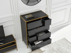 Comodă Soren Kom (lemn negru + auriu). 1110764