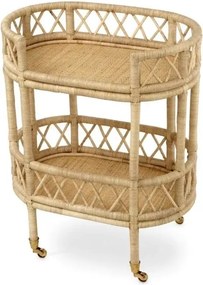 Gheridon, Masuta cu roti din ratan design LUX Dorini