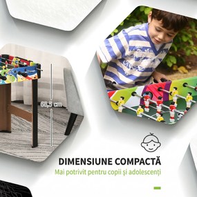 HOMCOM Masă de Fotbal cu 2 Panouri de Scor, din Lemn, Oțel Inoxidabil și Plastic, 86.5x43.5x63 cm, Multicolor | Aosom Romania