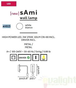Aplica de perete alba reader LED flexibila, SAMI 41023