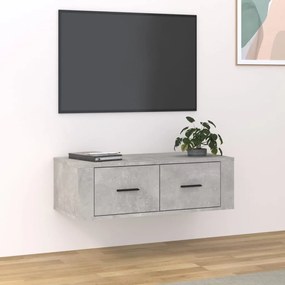816836 vidaXL Dulap TV suspendat, gri beton, 80x36x25 cm, lemn compozit