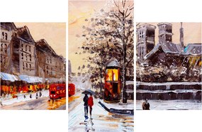 Tablou - Pictură oraș iarna (90x60 cm)