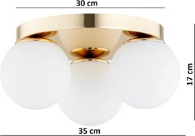 Brilagi - Plafonieră MILO, 3x E27 (max. 60 W), 230 V, Ø 35 cm, aurie