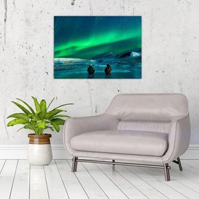 Tablou cu oameni la Aurora borealis (70x50 cm), în 40 de alte dimensiuni noi