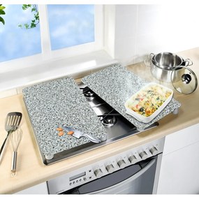 Set 2 protecții din sticlă pentru aragaz Wenko Granite, 52 x 30 cm