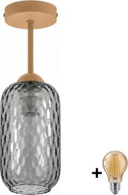 BRILAGI - LED Lustra aplicată R GLASS 1xE27/60W/230V Ø 14 cm bej/gri fumuriu