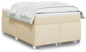 vidaXL Pat continental cu saltea, crem, 120x190 cm, textil
