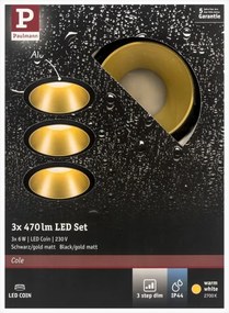Paulmann 93404 - Set 3x LED 6,5W IP44, luminar baie COLE, dimabil, 230V