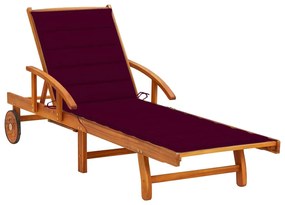 vidaXL Șezlong de grădină cu pernă, lemn masiv de acacia