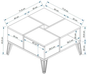 Măsuță de cafea Bunuto (maro) . 1093304