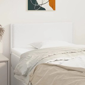 345893 vidaXL Tăblie de pat, alb, 90x5x78/88 cm, piele ecologică