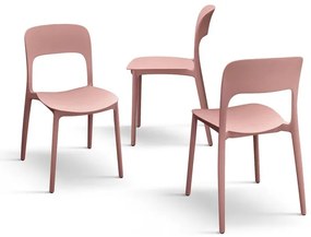 Set 4 scaune ROSINNA -POLIPROPILENA- HORECA - ROZ - 4 BUCATI