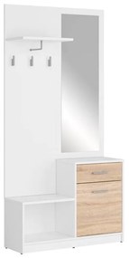 Set mobilier hol Nepo Plus 16 (alb + stejar sonoma) . 1098336