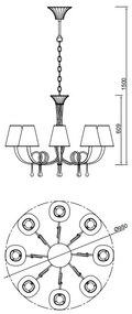 Candelabru elegant cu 8 brate Paola