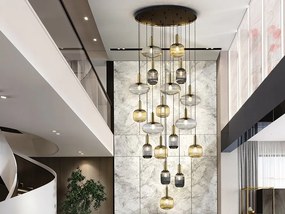 Lustra XXL casa scarii moderna dimabila cu 18 pendule Norma