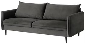 Canapea gri închis cu tapițerie din catifea 203 cm Juli – Ropez