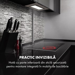 Klarstein Hektor Brilliant Edition, hotă încorporată, 52 cm, 506 m³ / h, touch, sticlă, alb