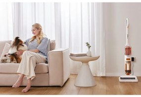 Aspirator vertical Tineco iFloor Y2 Plus, 6500 Pa, Wi-Fi, 0.8 L apa murdara/1 L apa curata, LED, Auto-curatare, 70 m², Indicatori, Alb/Portocaliu