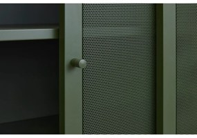 Dulap verde închis din metal cu ușă glisantă 90x140x40 cm Veep – Unique Furniture
