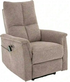 Fotoliu recliner NEPTUN M, bej, stofa clasica/metal, functie de masaj