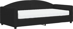 vidaXL Pat de zi cu saltea, negru, 90x190 cm, textil