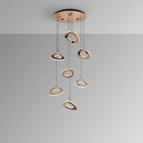Lustra cu 7 Pendule LED auriu roze Mirena